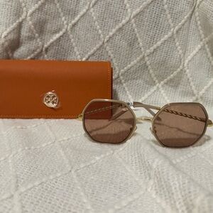 Tory Burch Gold Sunglasses with Orange Case